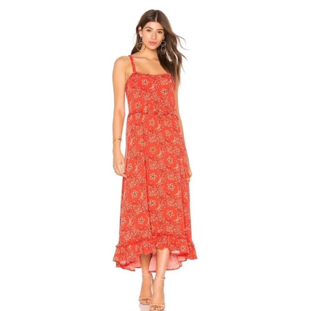 Spell & the Gypsy Celestial Revolve Playdress Strappy Red Paisly Maxi Dress